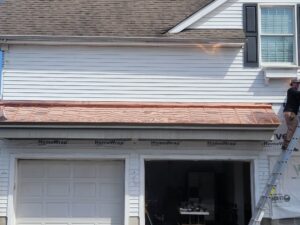 New gutter system on a house for effective water drainage