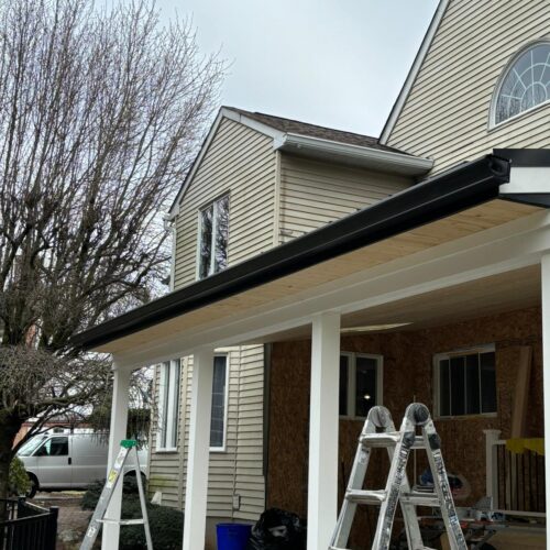New gutter system on a house for effective water management