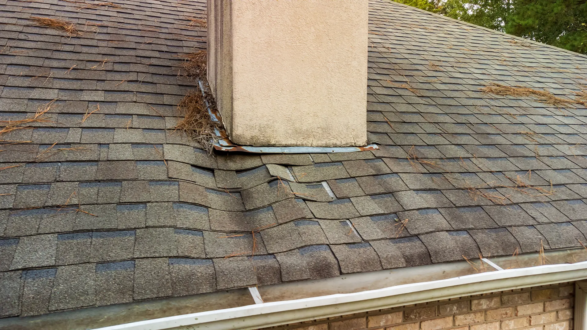 Roof and shingles damaged from water leak