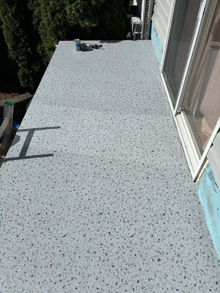 A floor made of small stones with a durable and waterproof coating