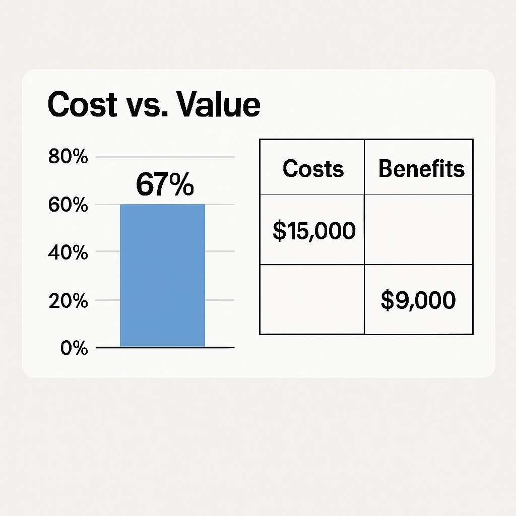 profit graph from the sale of a property with a new roof