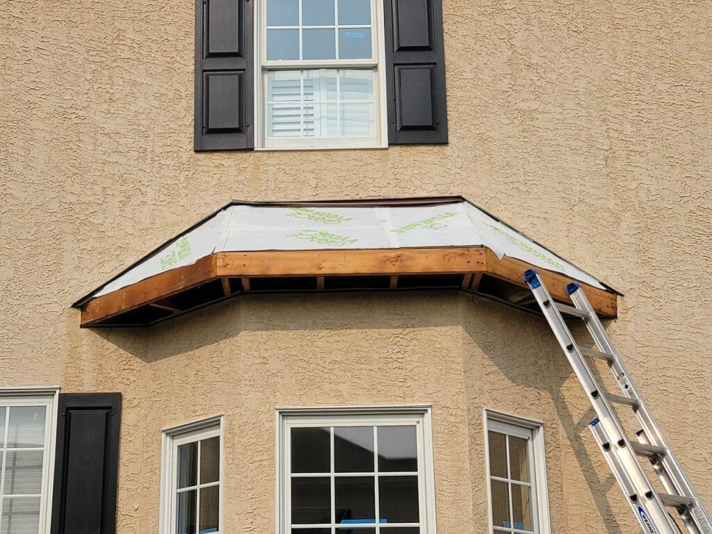 View of the roof before installing metal roofing
