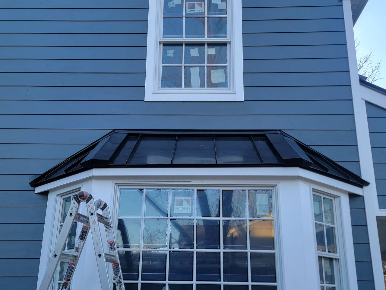 metal roof on bay window