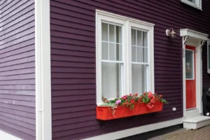 Completed vinyl siding exterior on renovated house in New Jersey