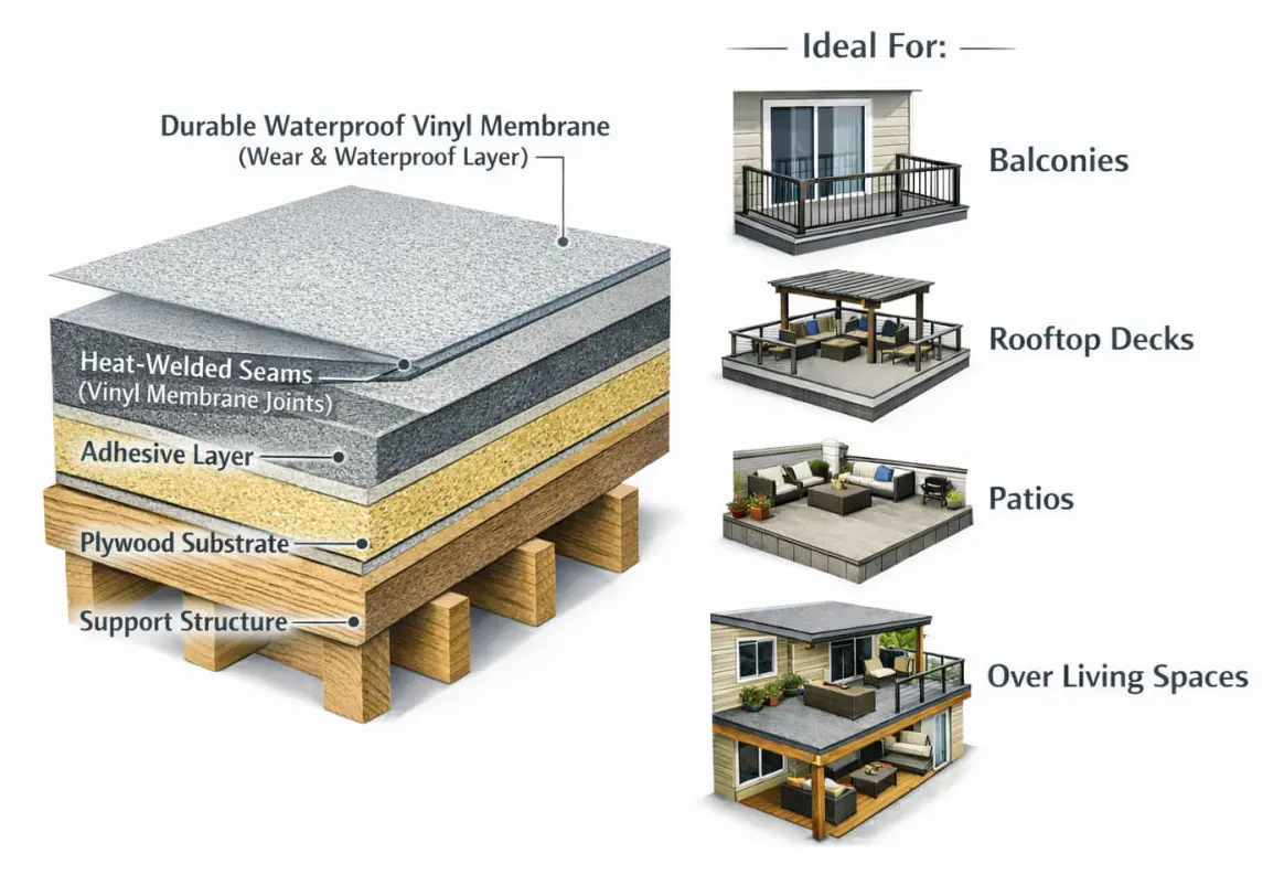 Vinyl decking structure diagram