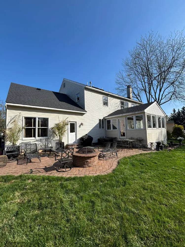 Completed shingle roof repair project