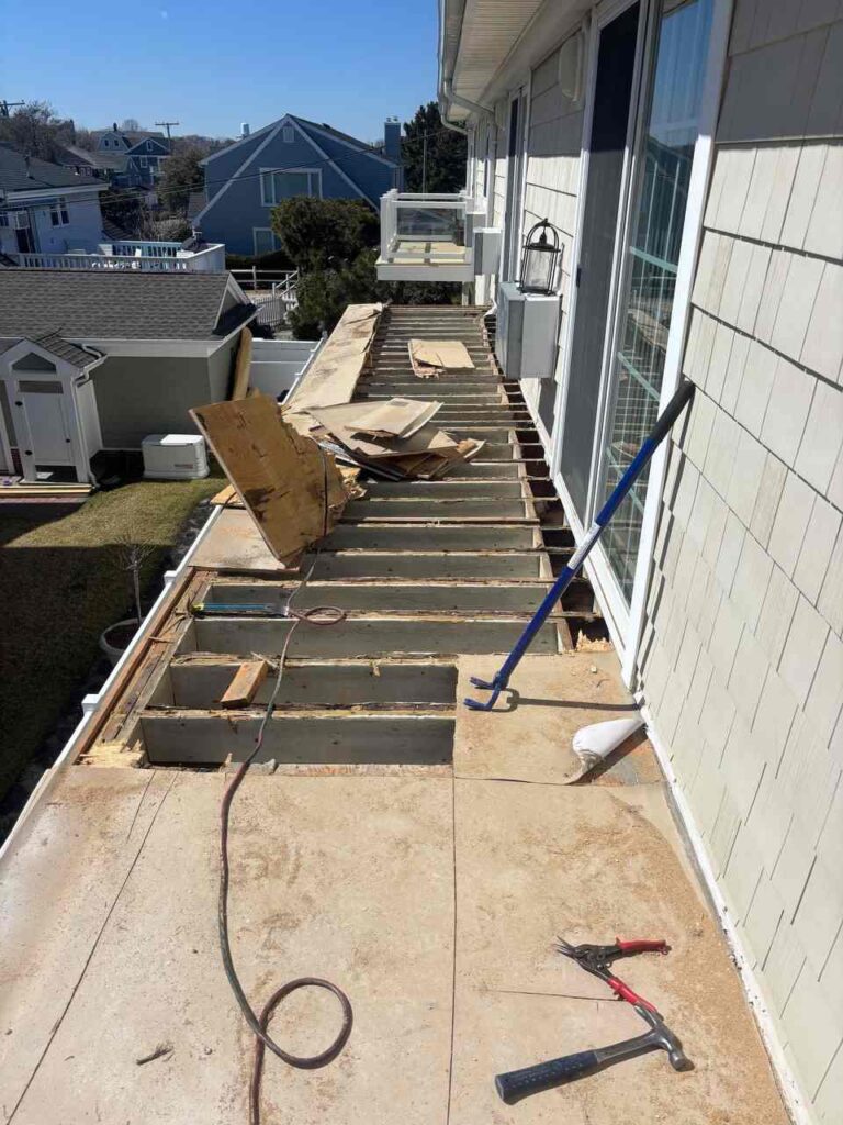 Deck demolition balcony