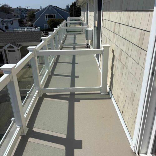 Finished waterproof balcony deck
