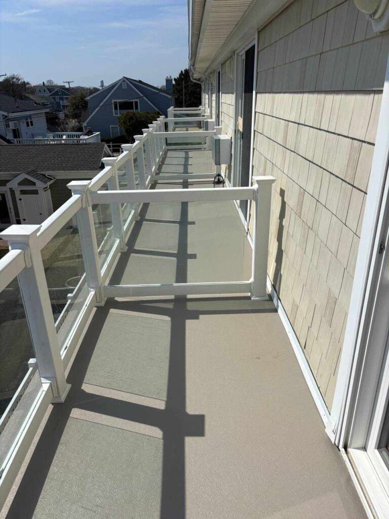 Finished waterproof balcony deck