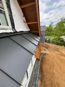 Standing seam metal roof installation
