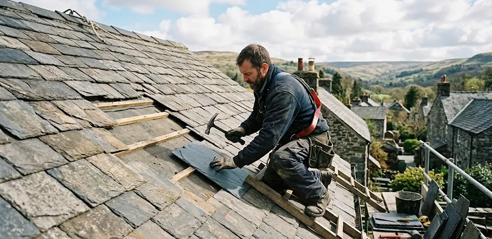 Slate roof leak repair near me