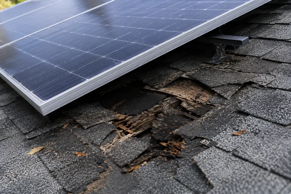Shingle roof damage