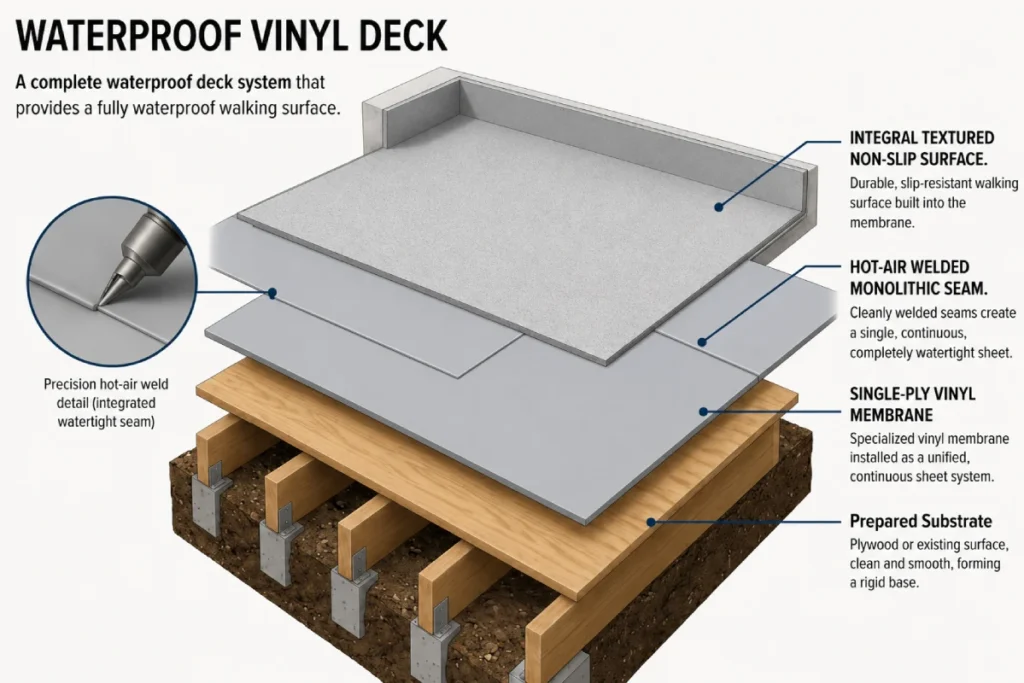Waterproof Vinyl Deck diagram