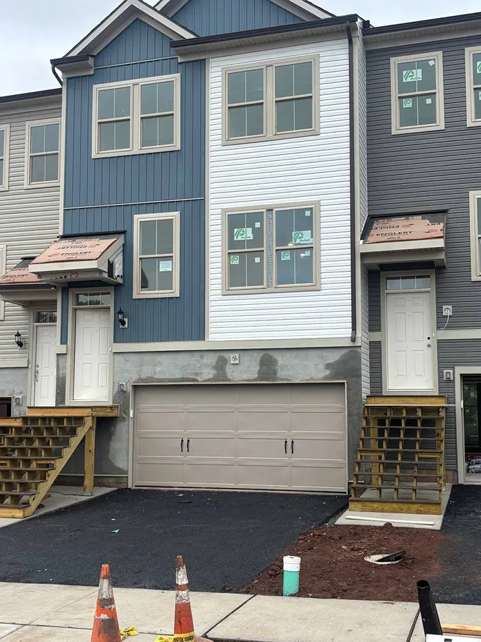 Apartment entrance before awning installation