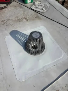 New roof drain flange