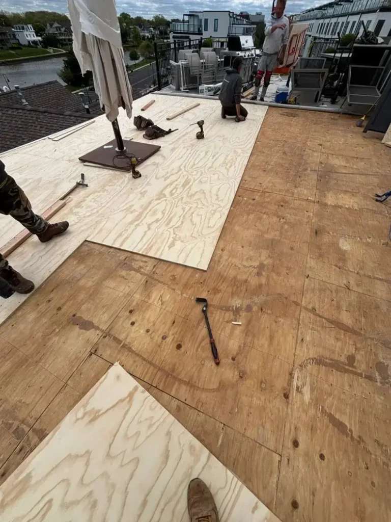 Vinyl decking installation project