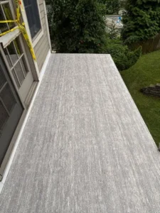 Waterproof vinyl membrane deck detail