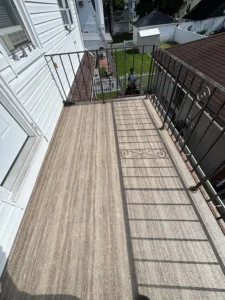 Finished waterproof balcony deck