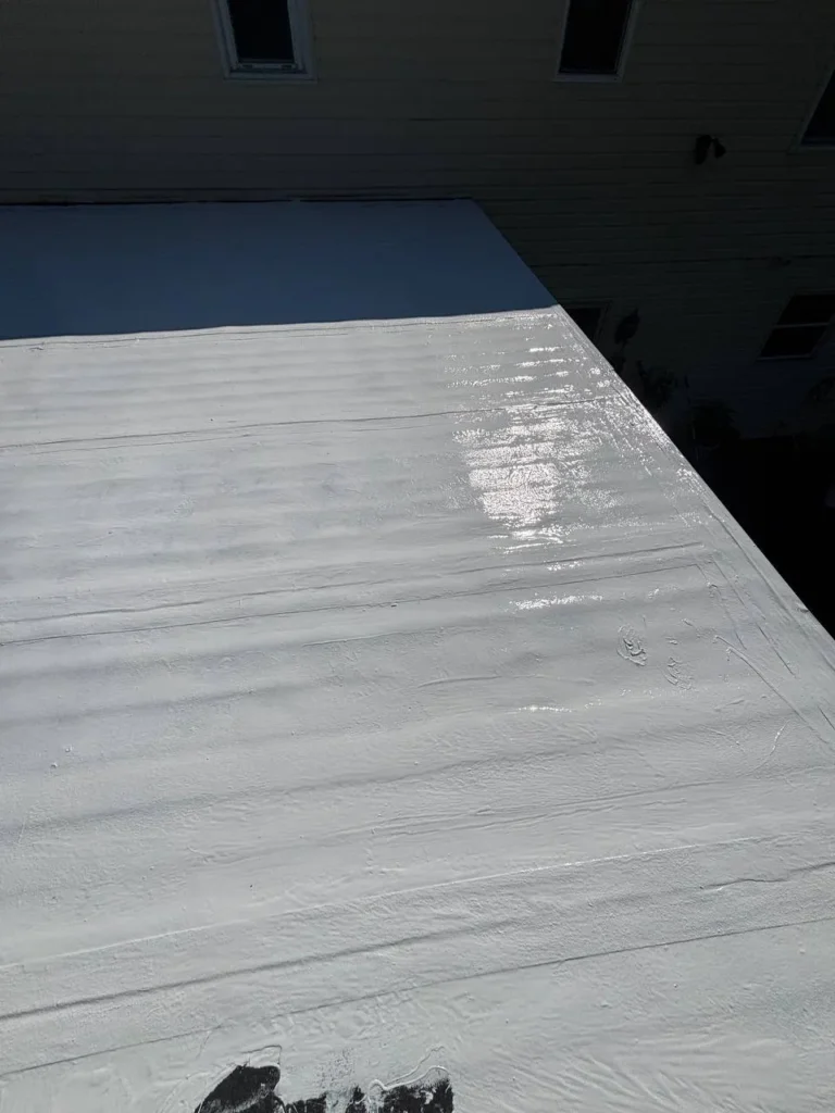 Silicone roof coating application