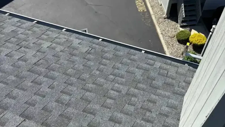 Completed shingle roof repair